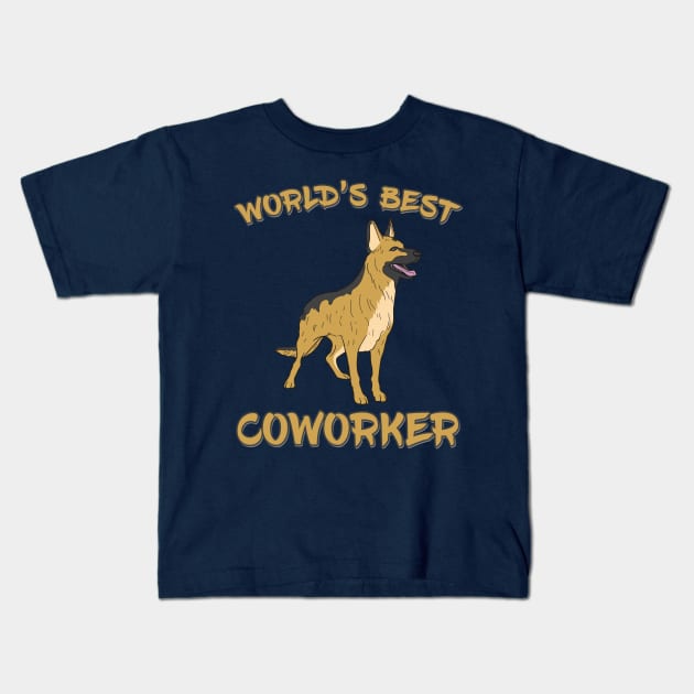 German Shepherd World's Best Coworker Kids T-Shirt by DeesDeesigns